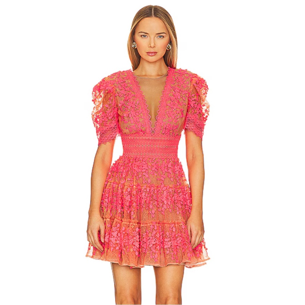 BRONX AND BANCO Megan Mini Dress in Coral